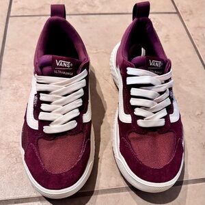 Vans Plum and White UltraRange Low Tops